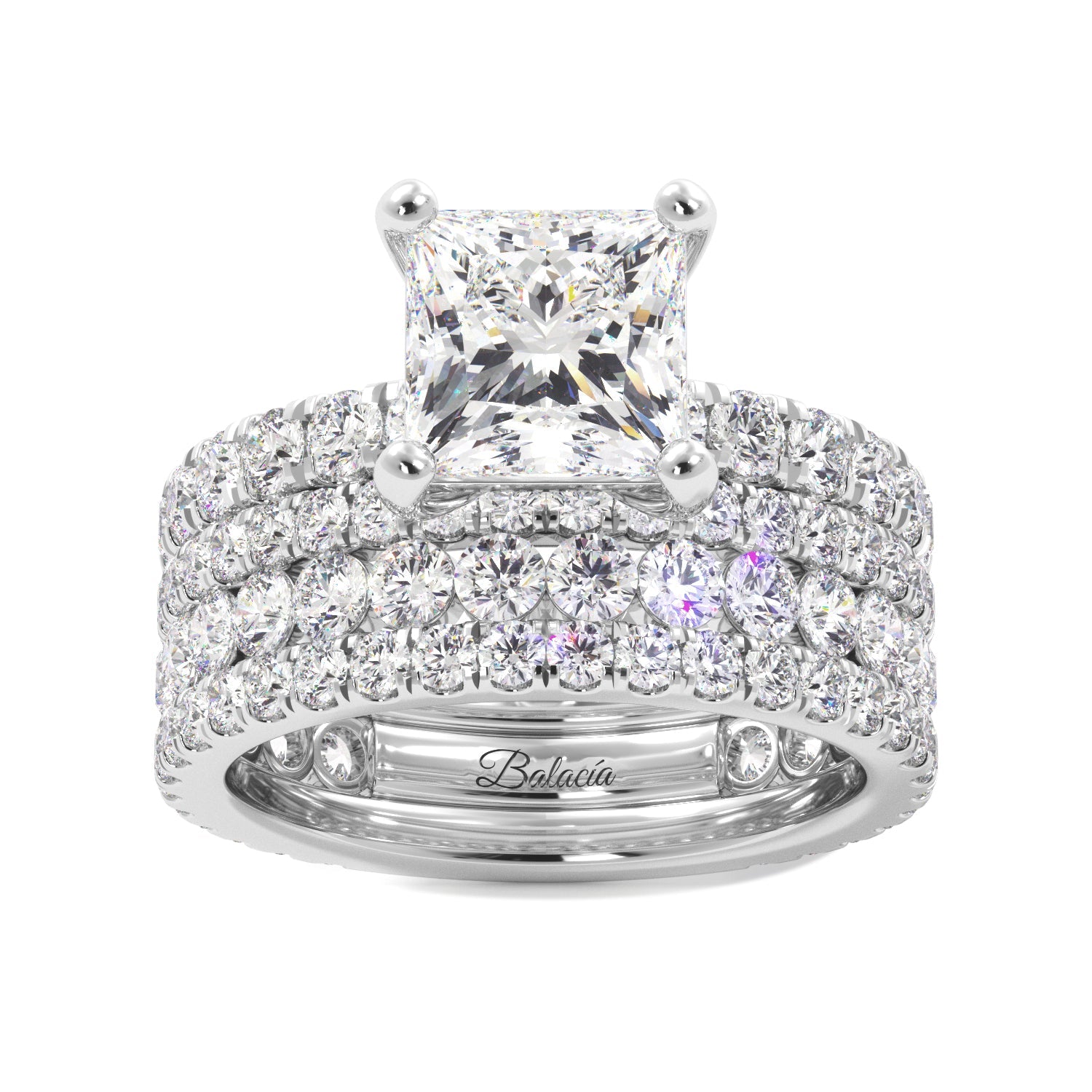 Princess Cut Diamond Engagement Ring Set - Balacia