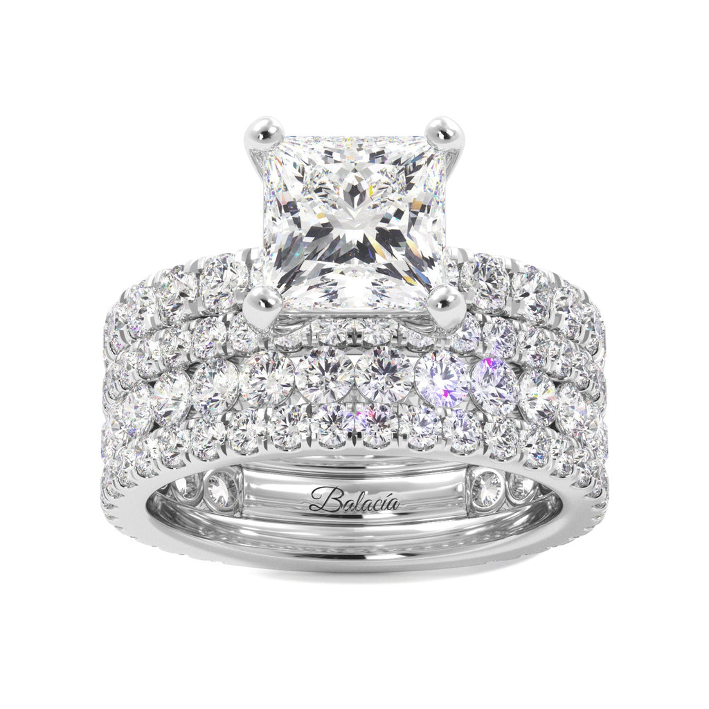 Princess Cut Diamond Engagement Ring Set - Balacia