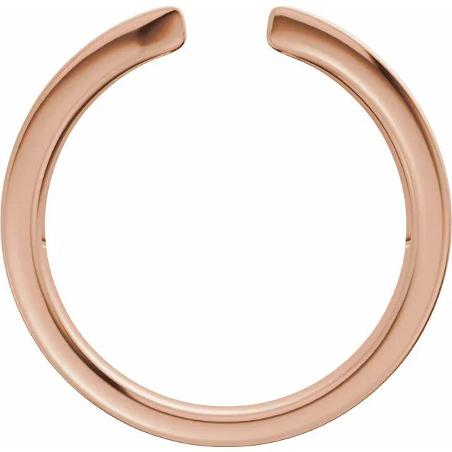 Reverse Tapered Open Rose Gold Band Side View