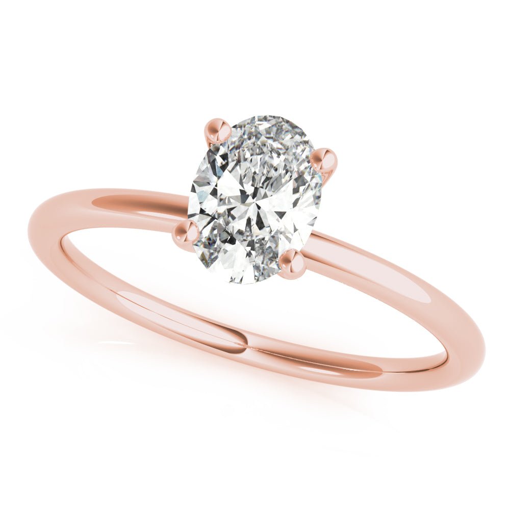 Rose Gold Oval Diamond Solitaire Engagement Ring