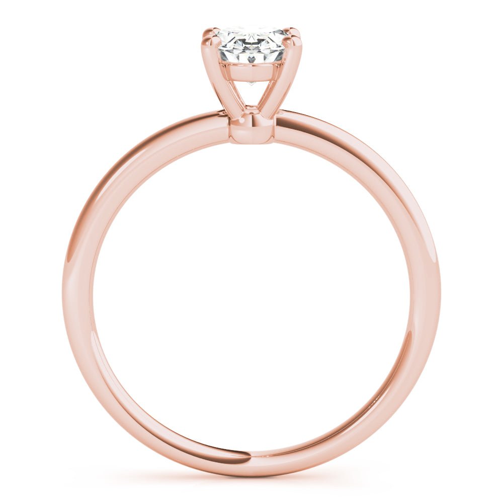 Rose Gold Oval Diamond Solitaire Engagement Ring Side