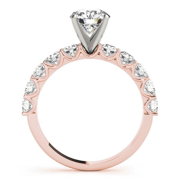 Rose Gold Round Diamond Glamorous Engagement Ring Side