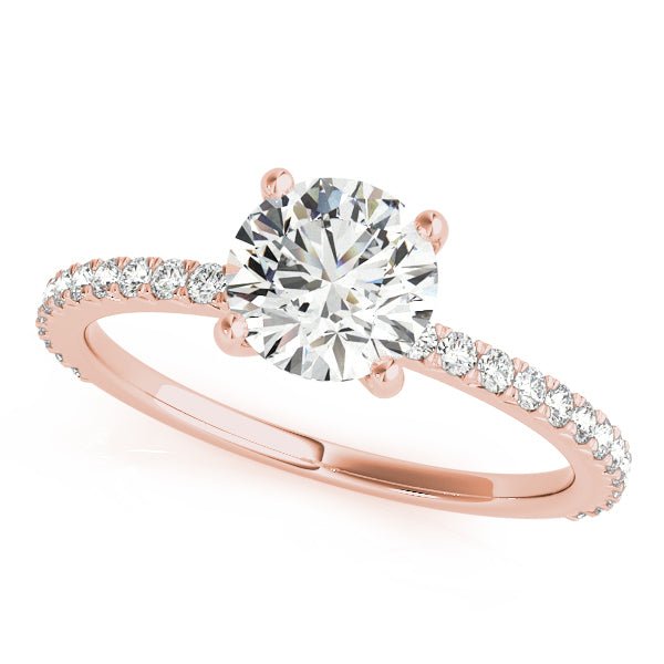 Rose Gold Traditional Round Diamond Engagement Ring