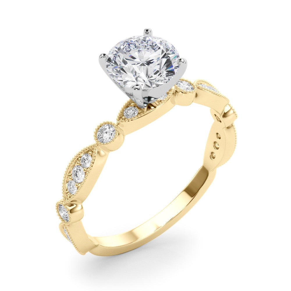 Round Diamond Engagement Ring In Yellow Gold 