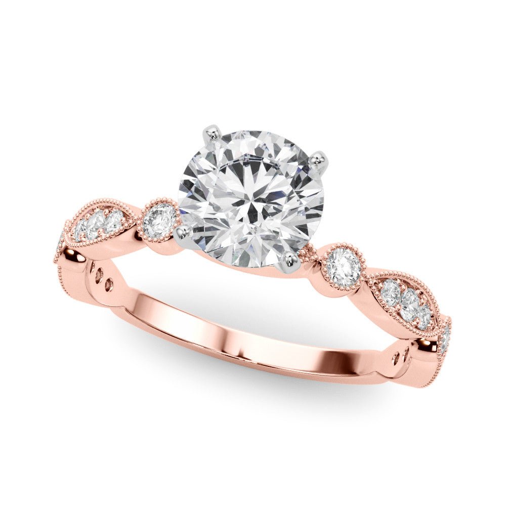 Round Diamond Engagement Ring Rose Gold 