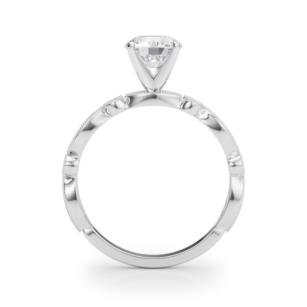 Round Diamond Engagement Ring White Gold Side