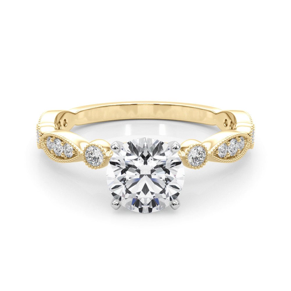 Round Diamond Engagement Ring Yellow 