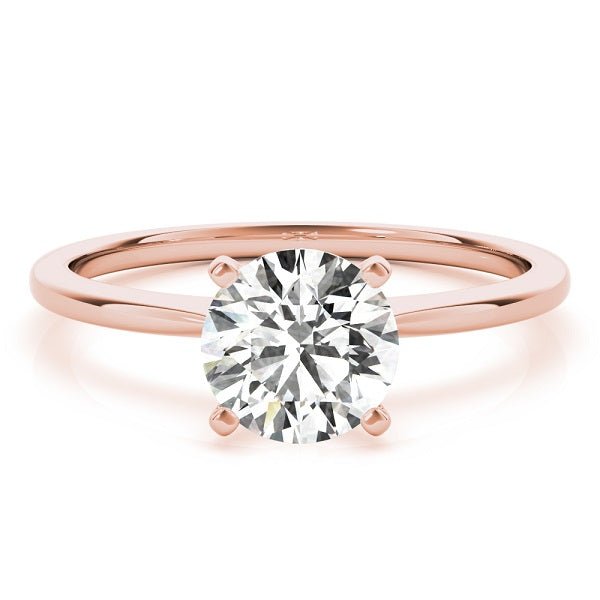 Round Diamond Rose Gold Engagement Ring 