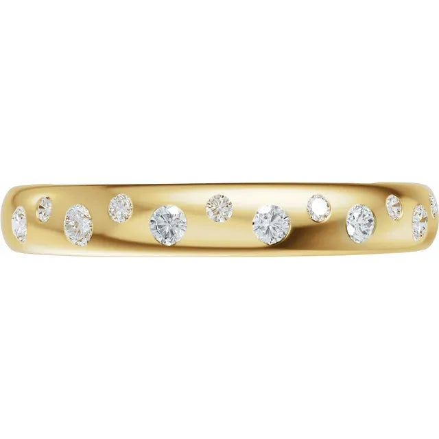Round Natural Diamond 14k Gold Cigar Band
