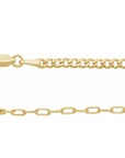 14k Curb Link Paperclip Chain 50/50 Bracelet or Anklet