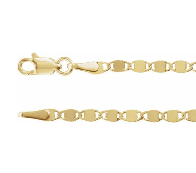 14k Mirror Chain Bracelet, Necklace, or Anklet