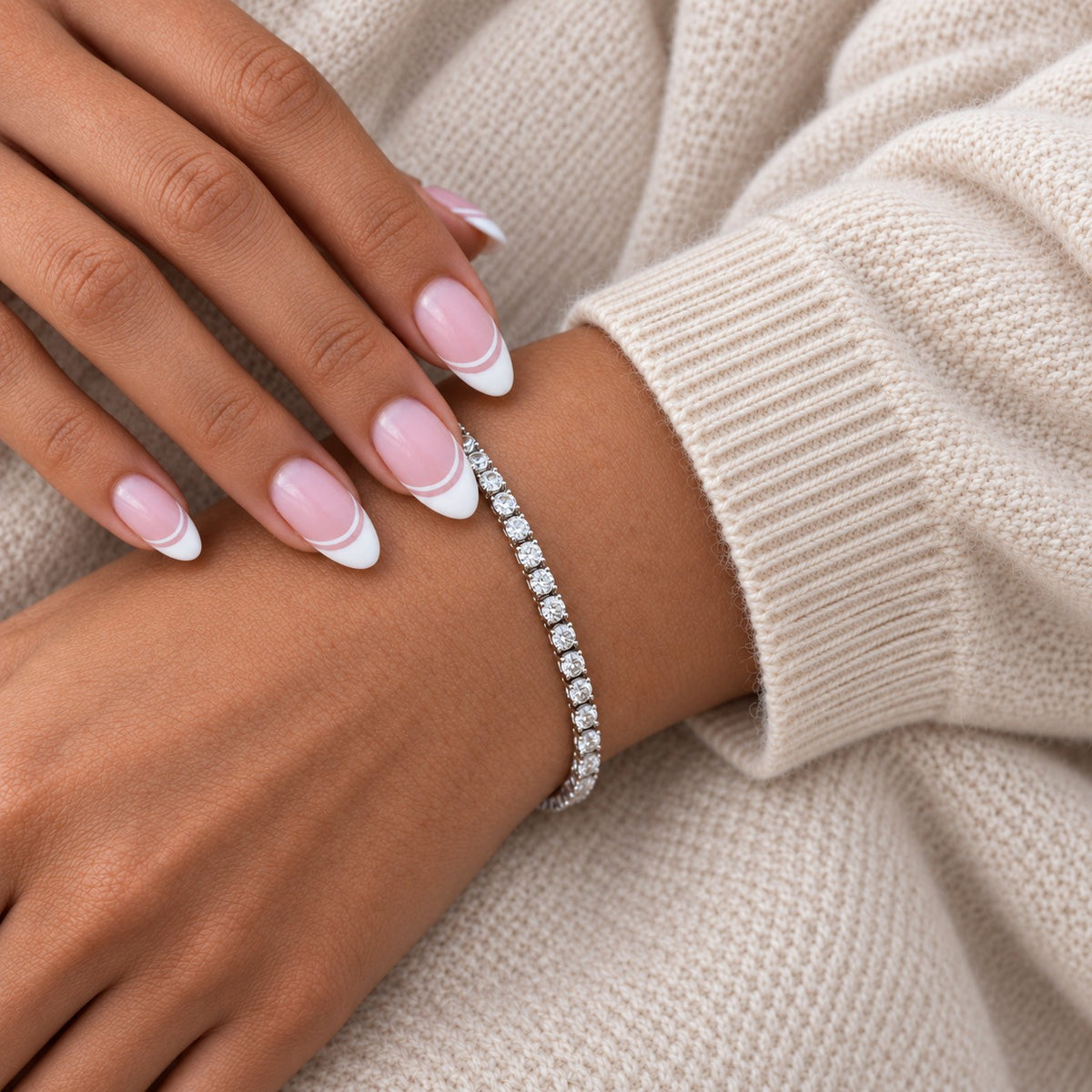 Sterling Silver Round Diamond Tennis Bracelet