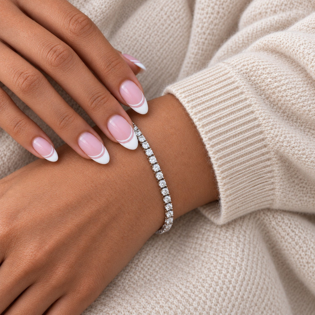 Sterling Silver Round Diamond Tennis Bracelet