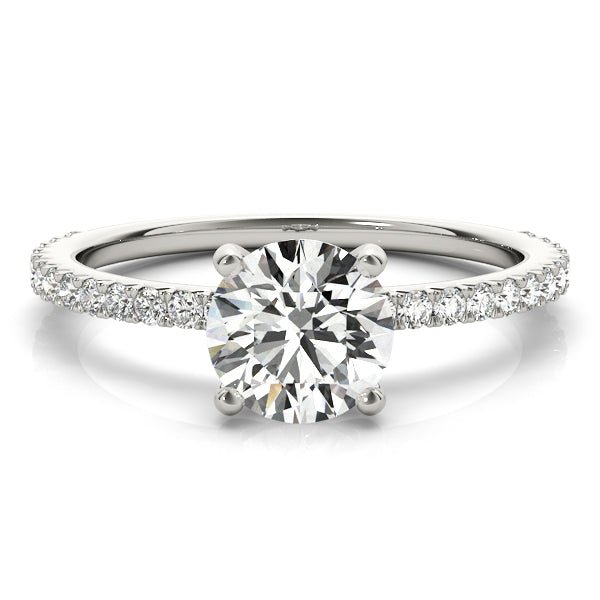 Traditional Round Diamond White Gold Engagement Ring