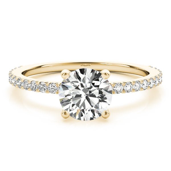 Traditional Round Diamond Yellow Gold Engagement Ring
