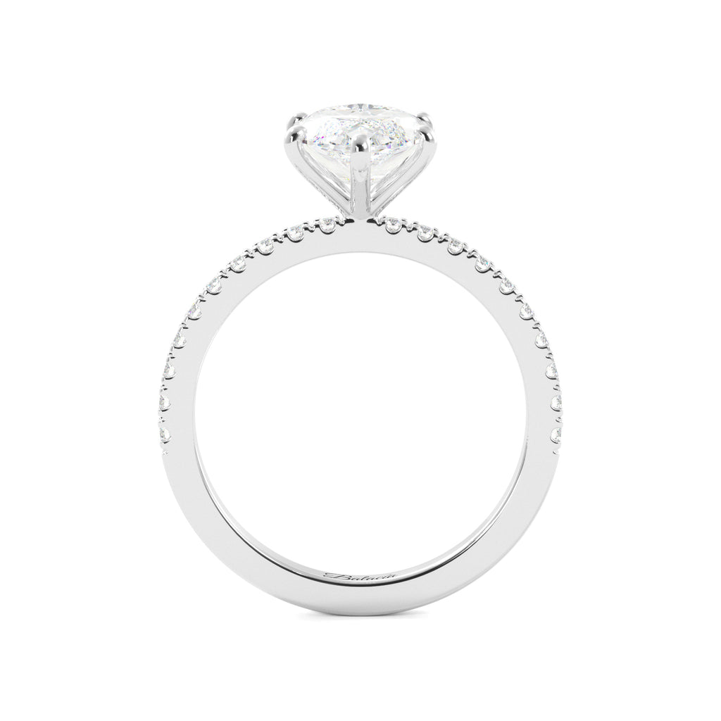 Marquise Cut Half Eternity Engagement Ring