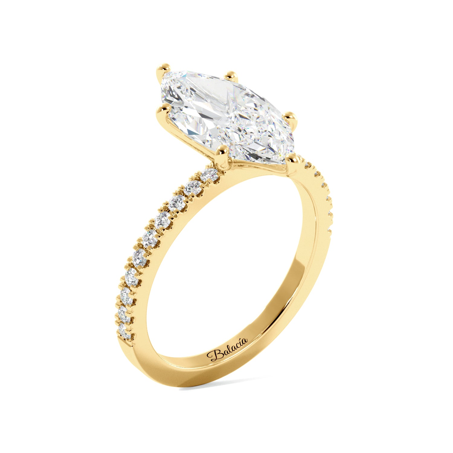 Marquise Cut Half Eternity Engagement Ring