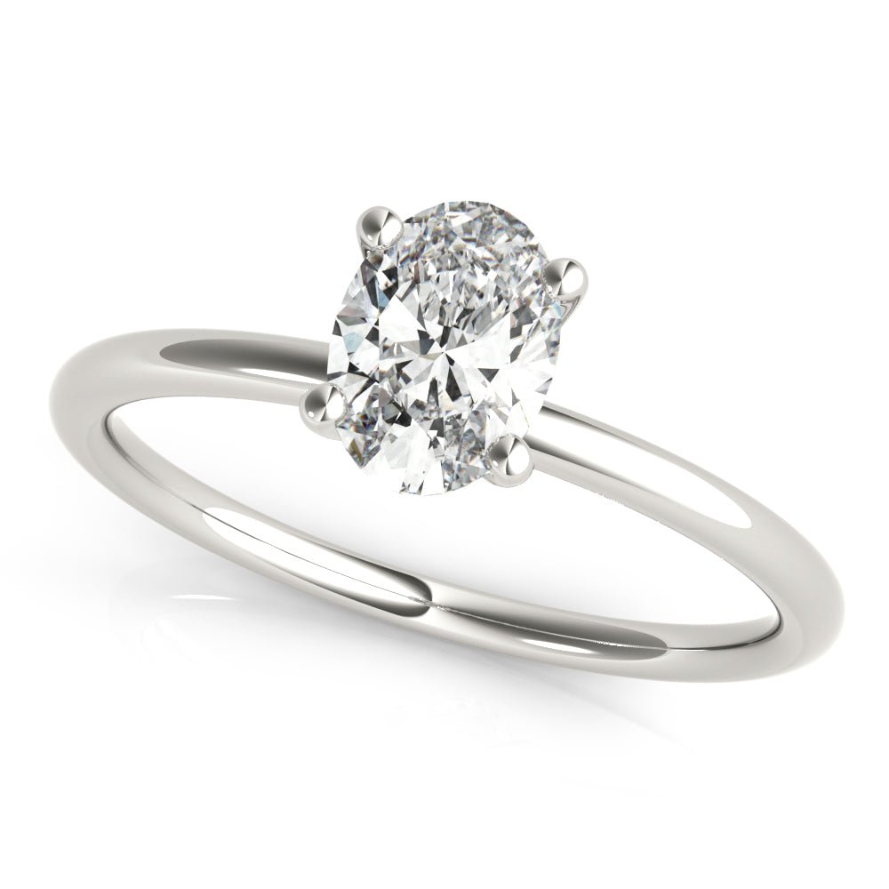 White Gold Oval Diamond Solitaire Engagement Ring