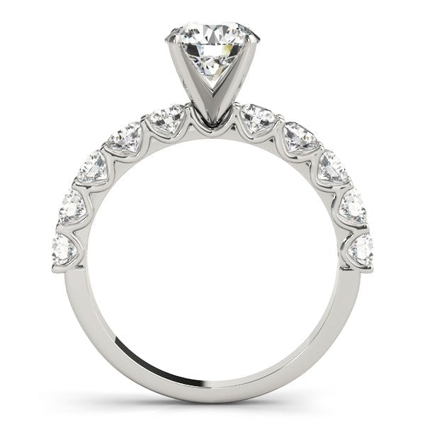 White Gold Round Diamond Glamorous Engagement Ring Set