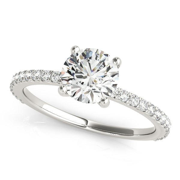 White Gold Traditional Round Diamond Engagement Ring