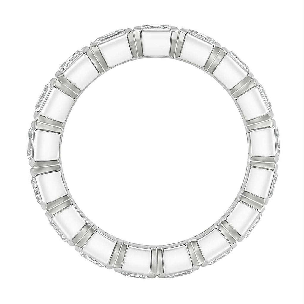 Asscher Cut Diamond Bezel Eternity Band Full SIde