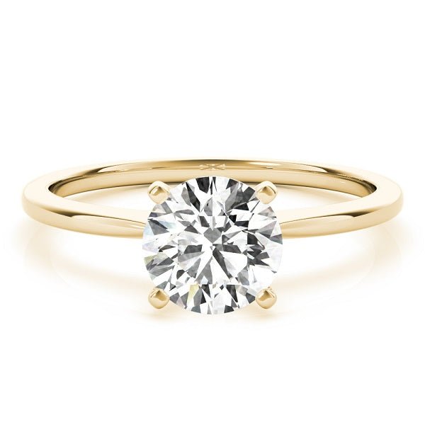 Yellow Gold Round Diamond Engagement Ring 