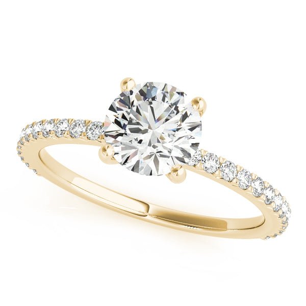 Yellow Gold Traditional Round Diamond Engagement Ring