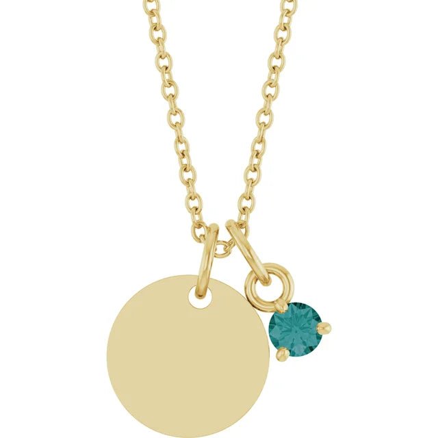 June Alexandrite Engravable Birth Stone Necklace