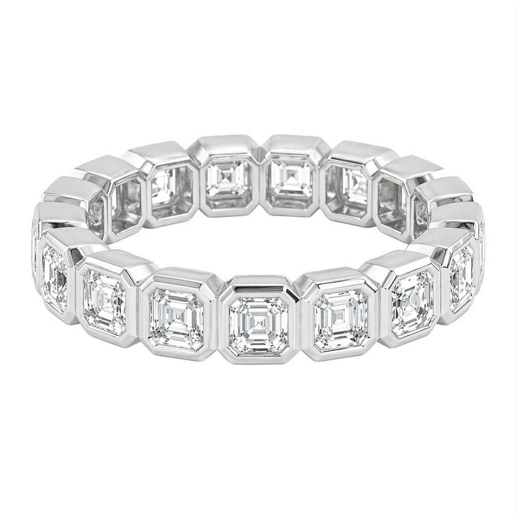 Asscher Cut Diamond Bezel Eternity Band