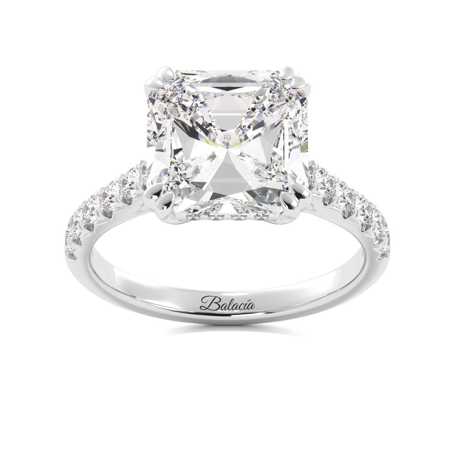 Asher Cut Hidden Halo Engagement Ring