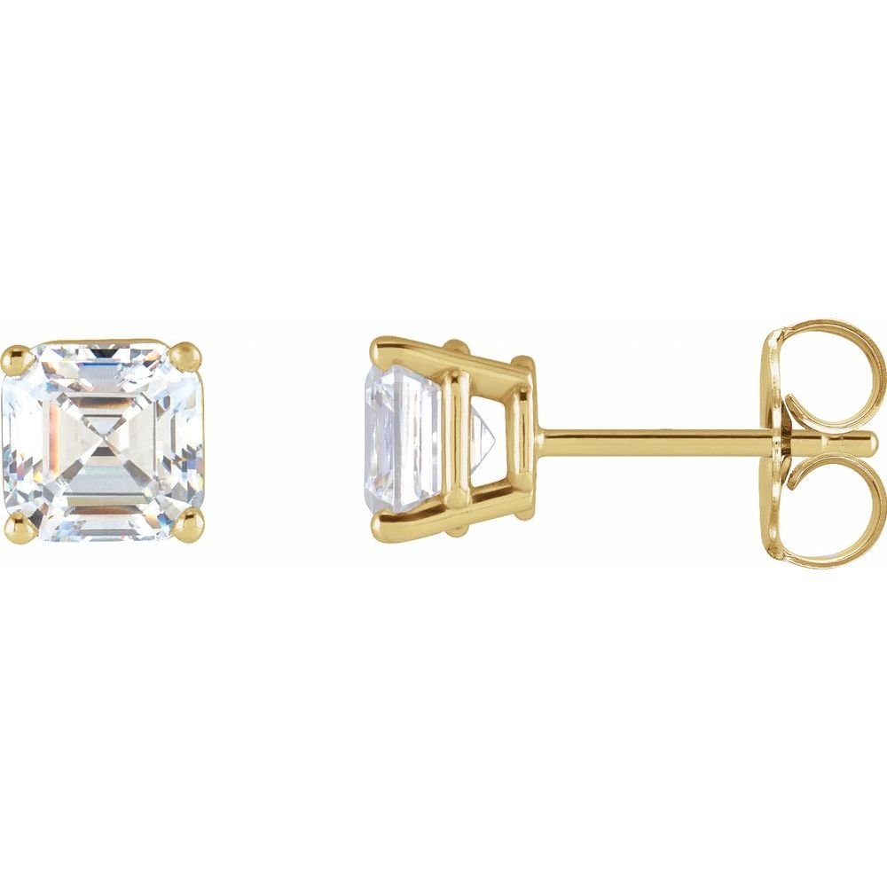 Asscher Cut Moissanite Studs Earrings - Balacia