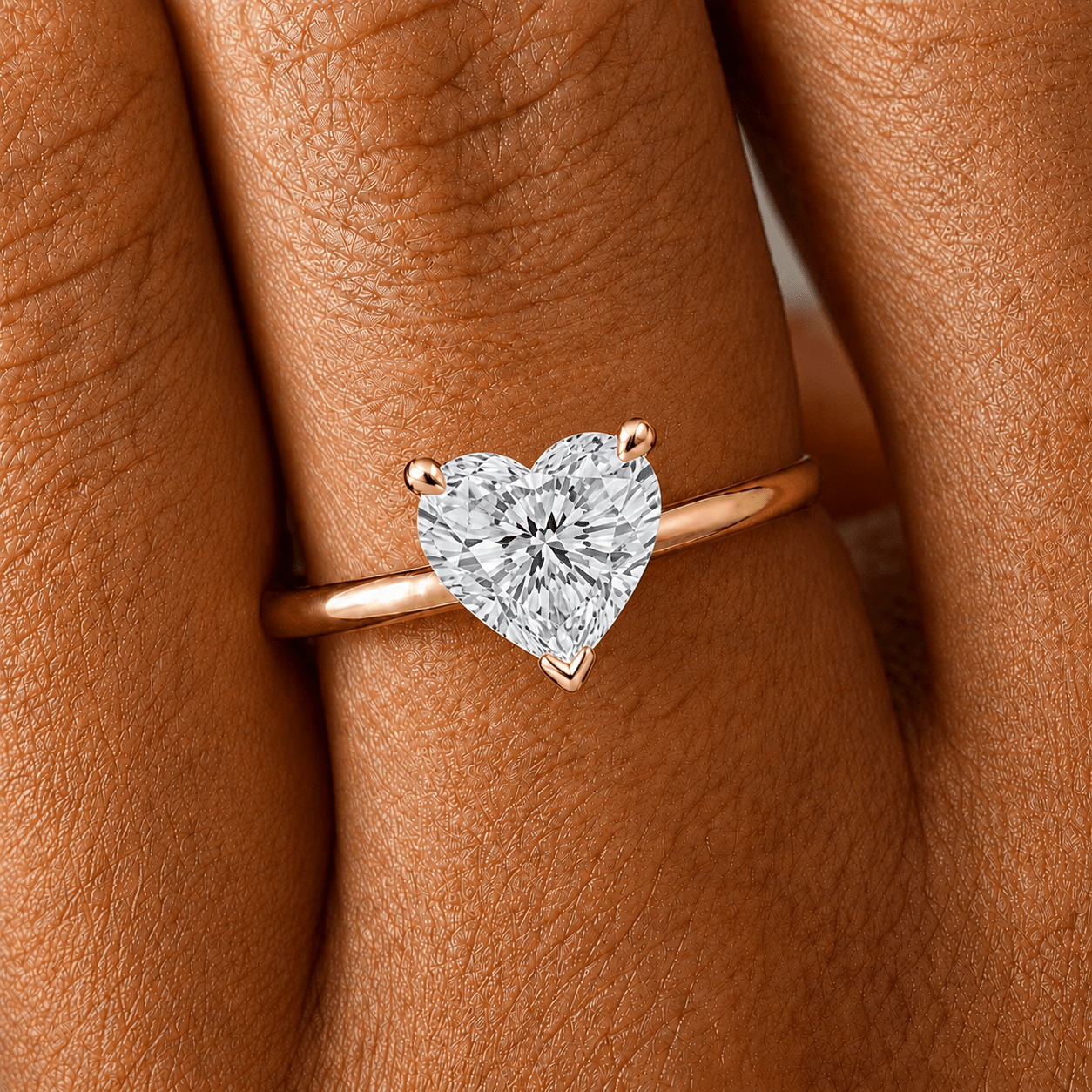 Atlantic City Heart Diamond Solitaire Engagement Ring