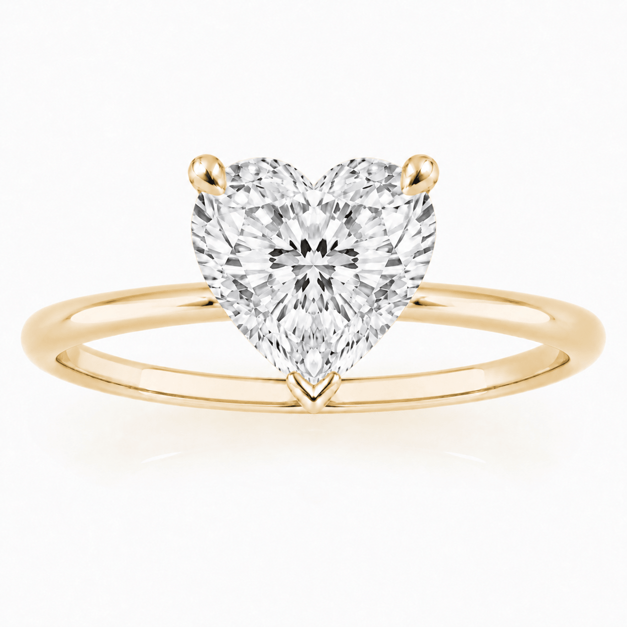 heart shaped lab diamond engagement ring gold