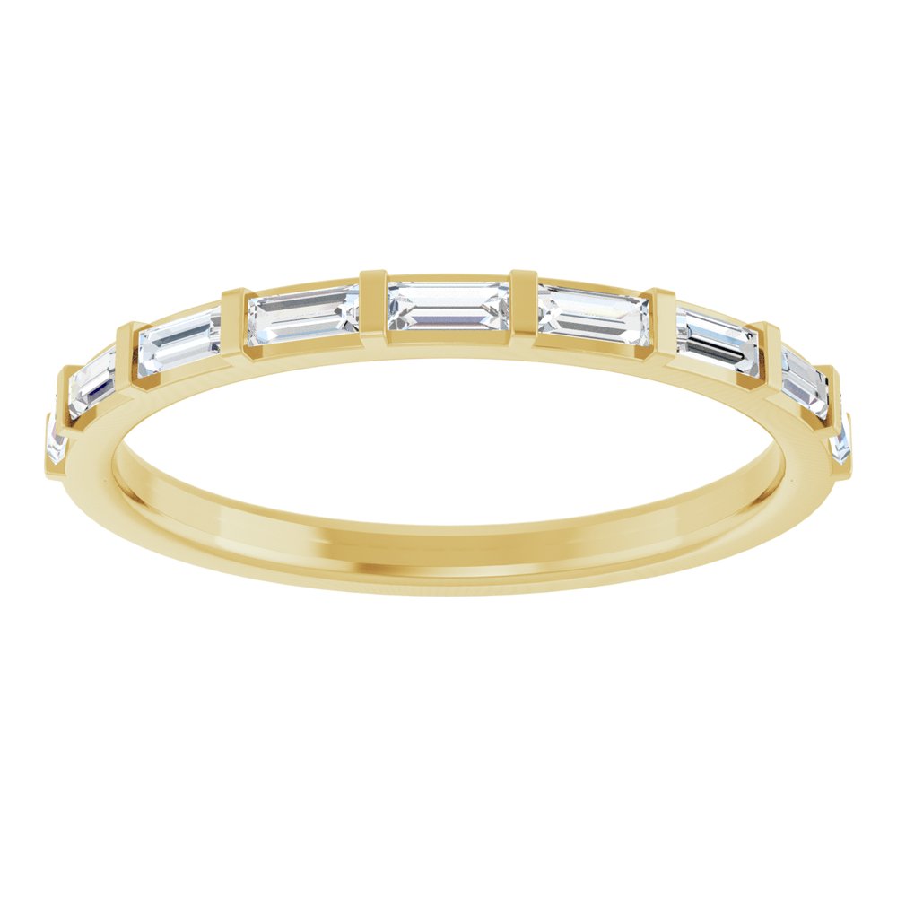 Straight Baguette Lab Diamond Women's Wedding Band gold 4