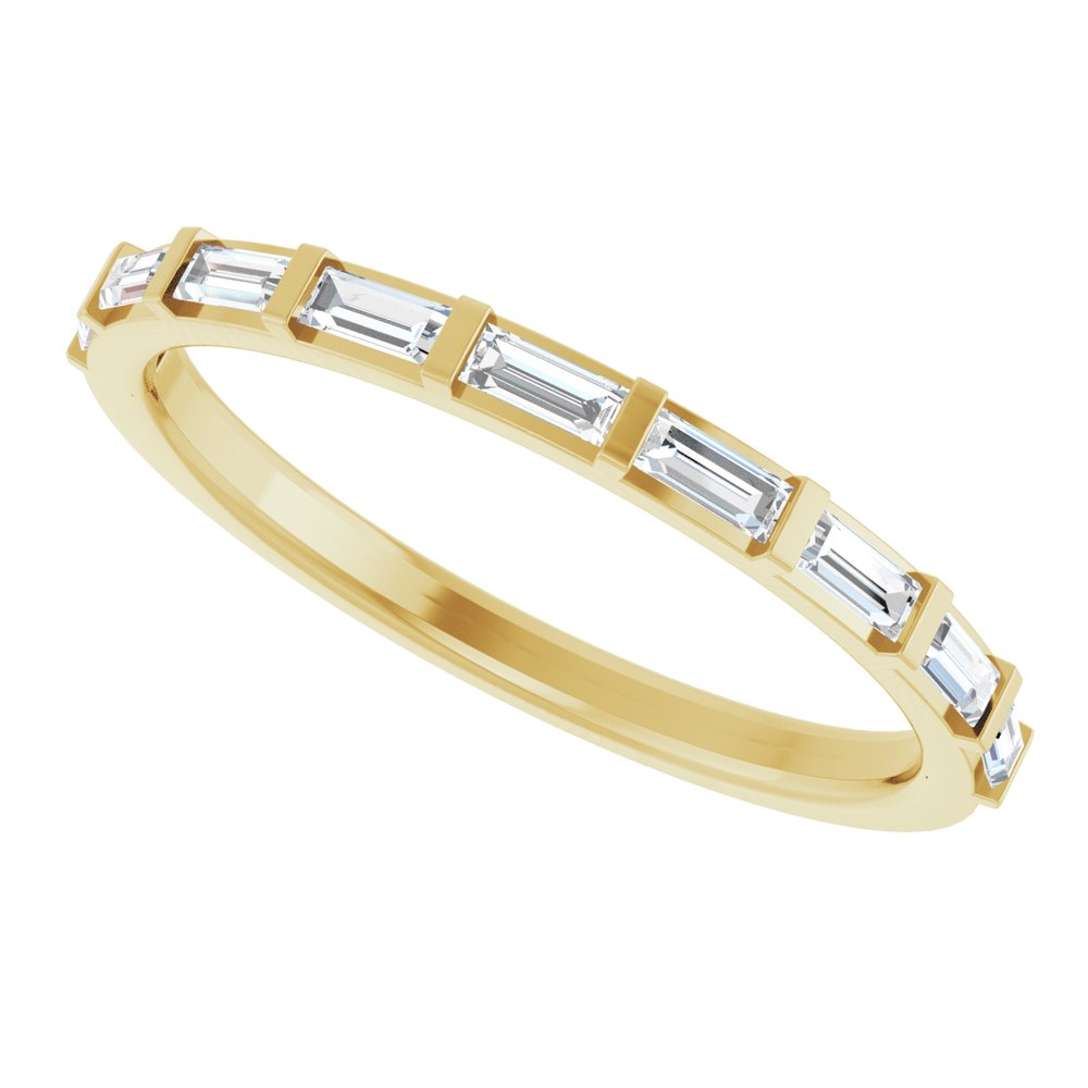 Straight Baguette Lab Diamond Women's Wedding Band gold 2