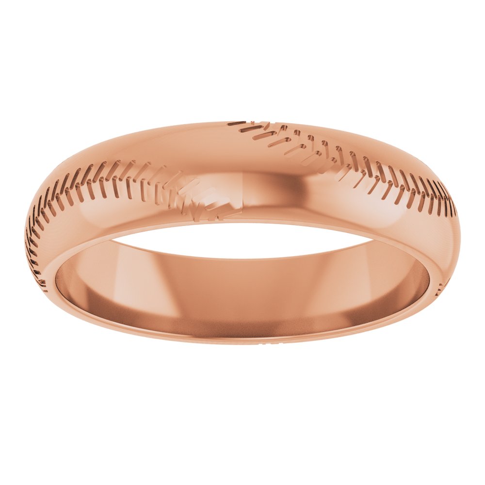 Baseball/Softball Lab Diamond Men's Wedding Band Rose Gold