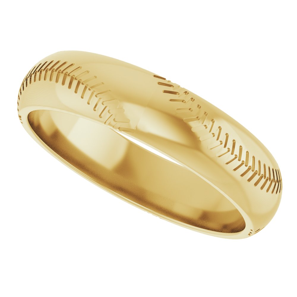 Men's Baseball/Softball Wedding Band Gold