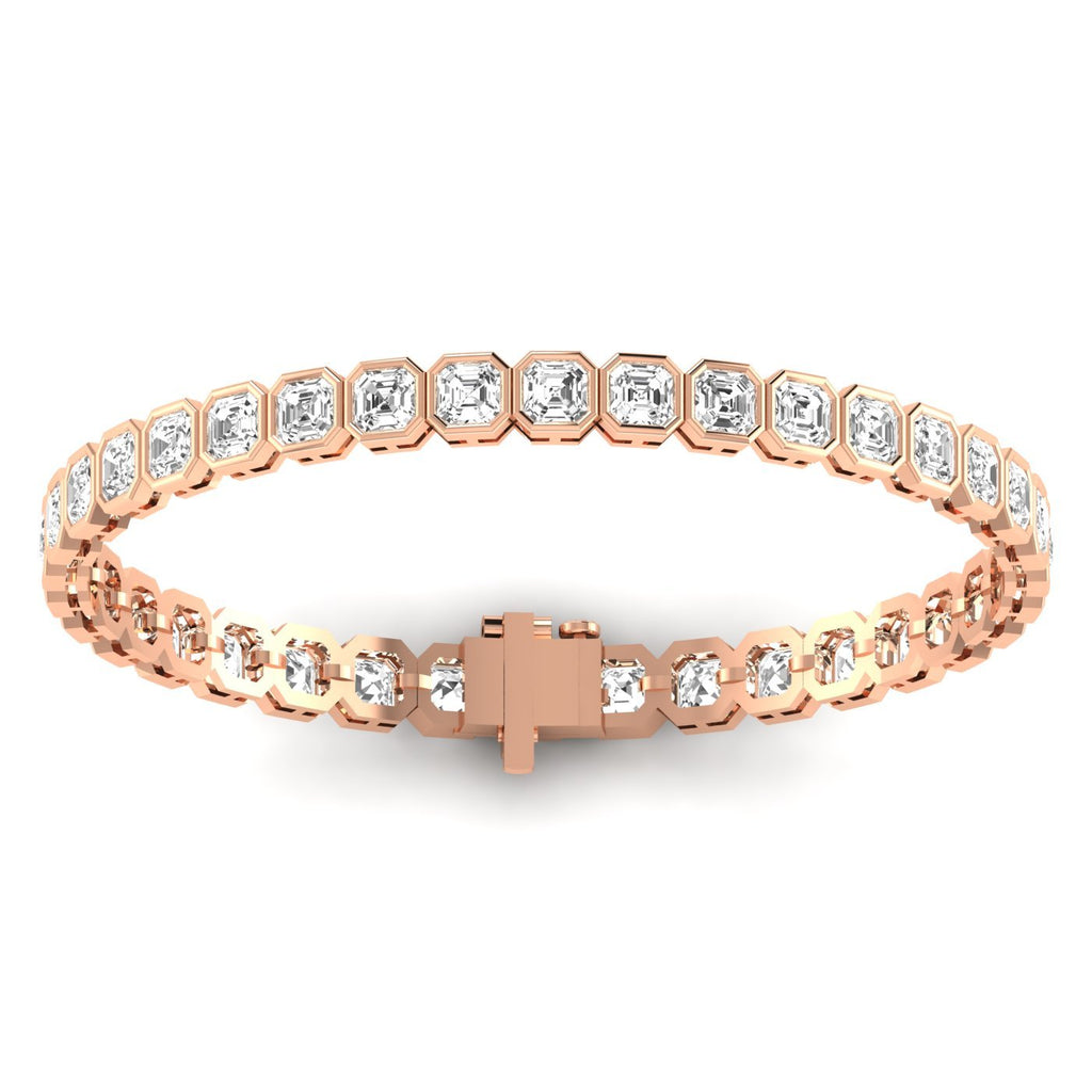 Bezel Asscher Diamond Tennis Bracelet - Balacia