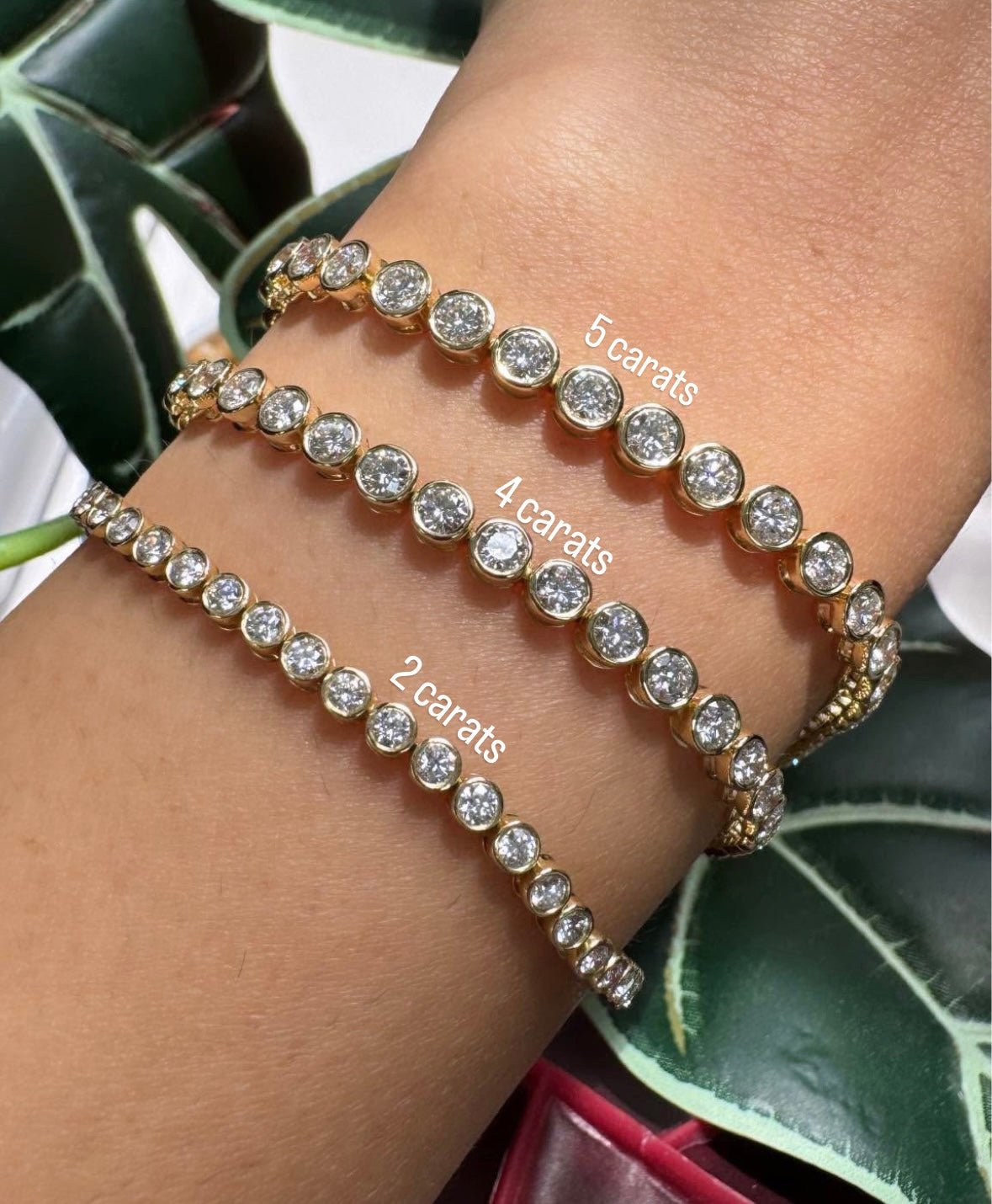 Bezel Diamond Tennis Bracelet gold