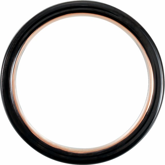 Black &amp; 18K Rose Gold PVD Tungsten 6 mm Band - Balacia