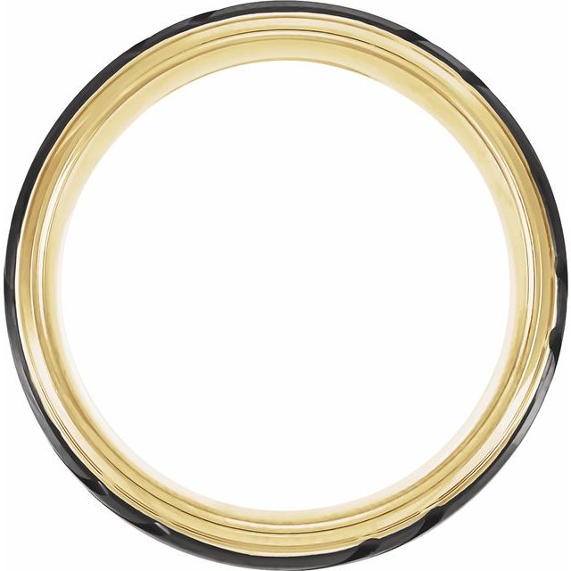 Black PVD &amp; 18K Yellow Gold - Plated Tungsten 8 mm Grooved Band - Balacia