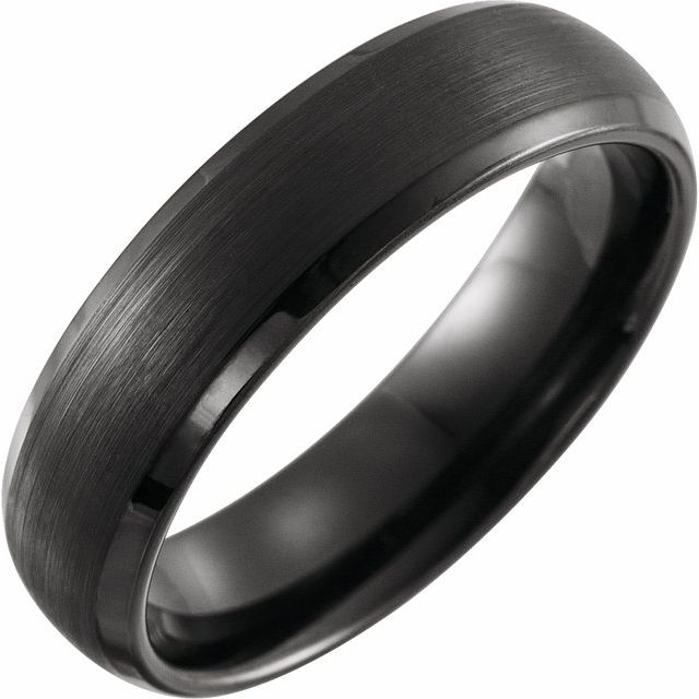 Black PVD Tungsten 6 mm Beveled - Edge Band - Balacia