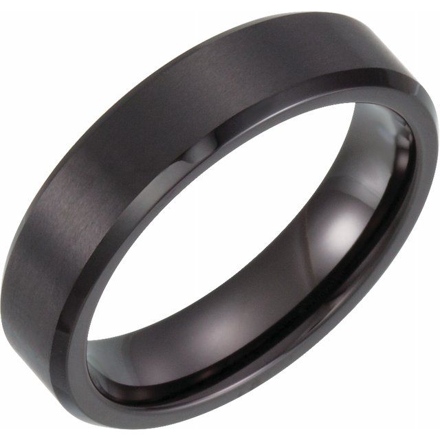 Black PVD Tungsten 6 mm Beveled Edge Band - Balacia