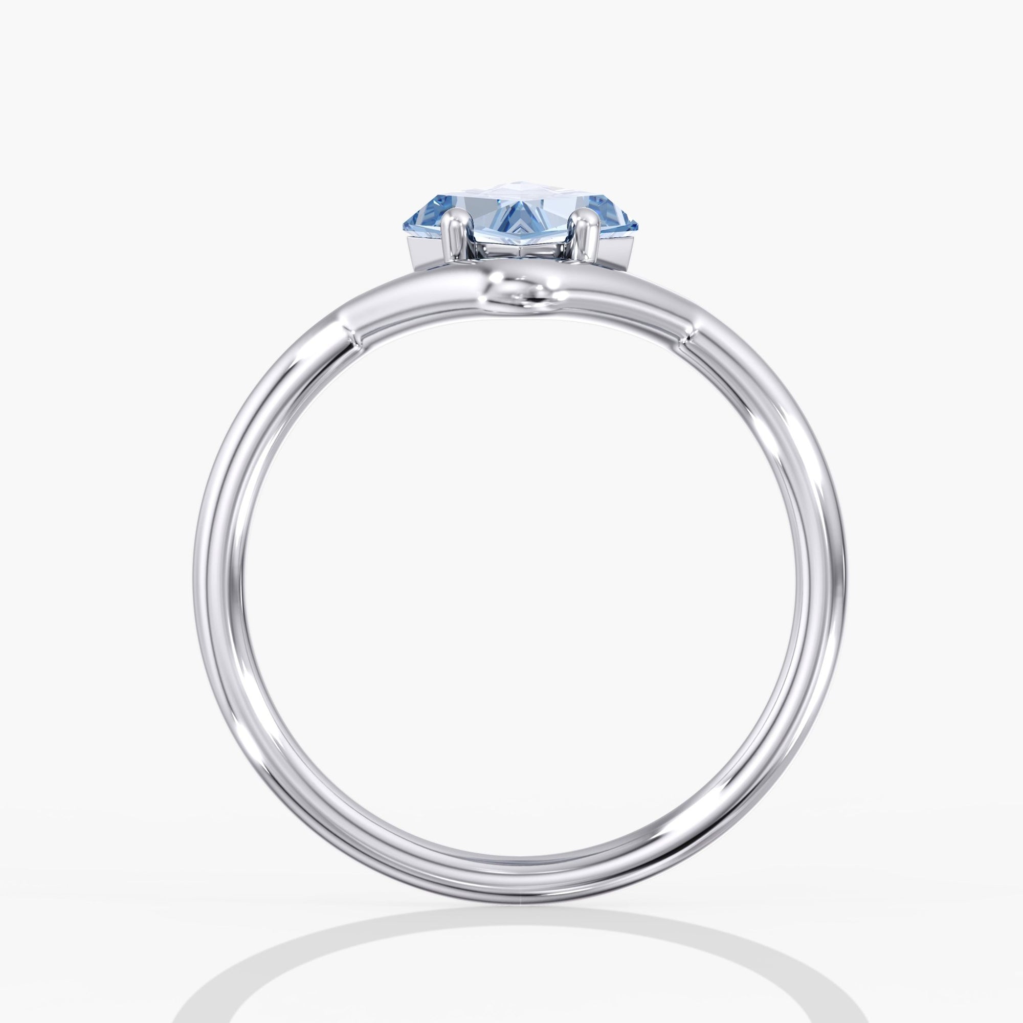 Blue Diamond Kite Cut Ring Side View