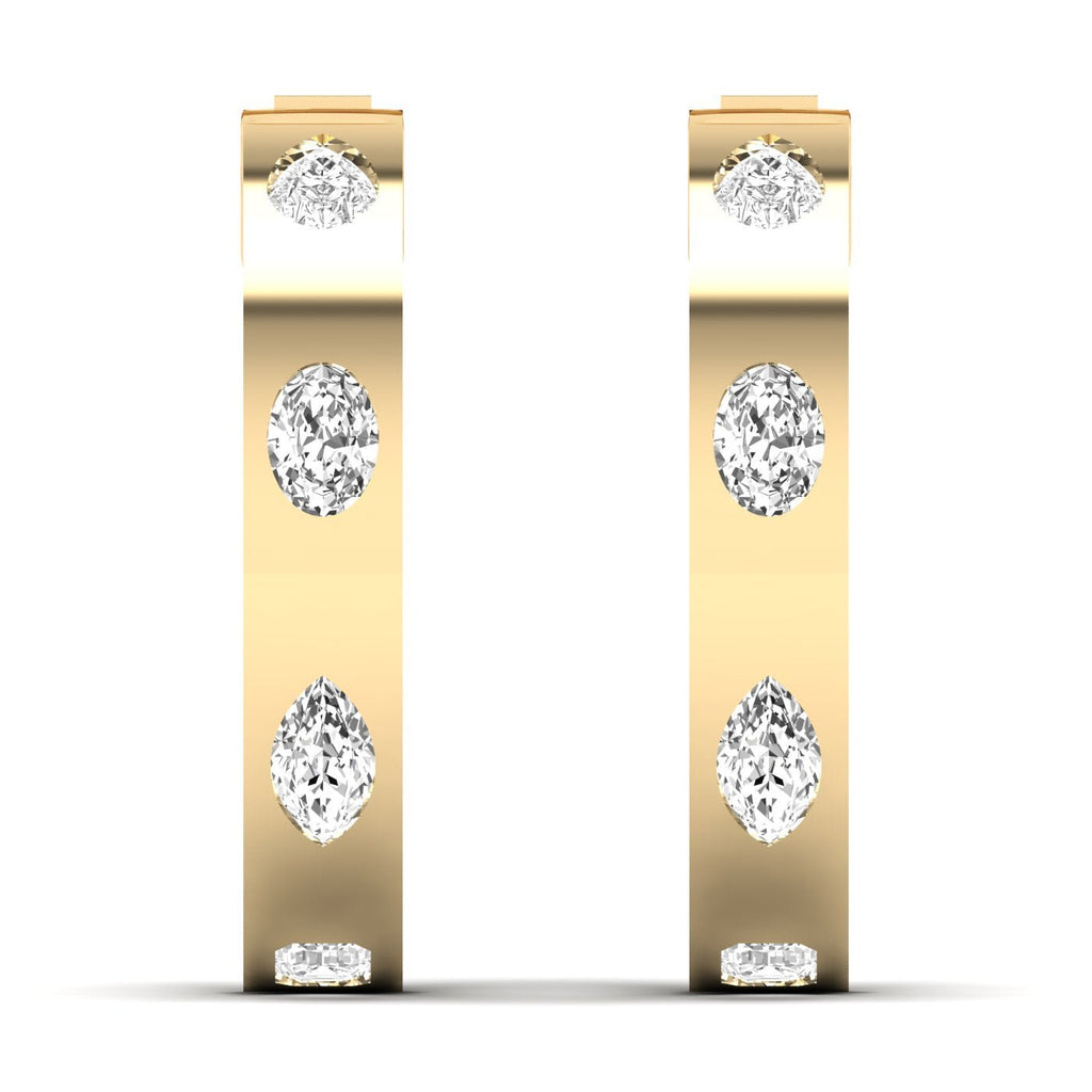 Brilliant Oval & Pear Diamond Hoop Earrings - Balacia