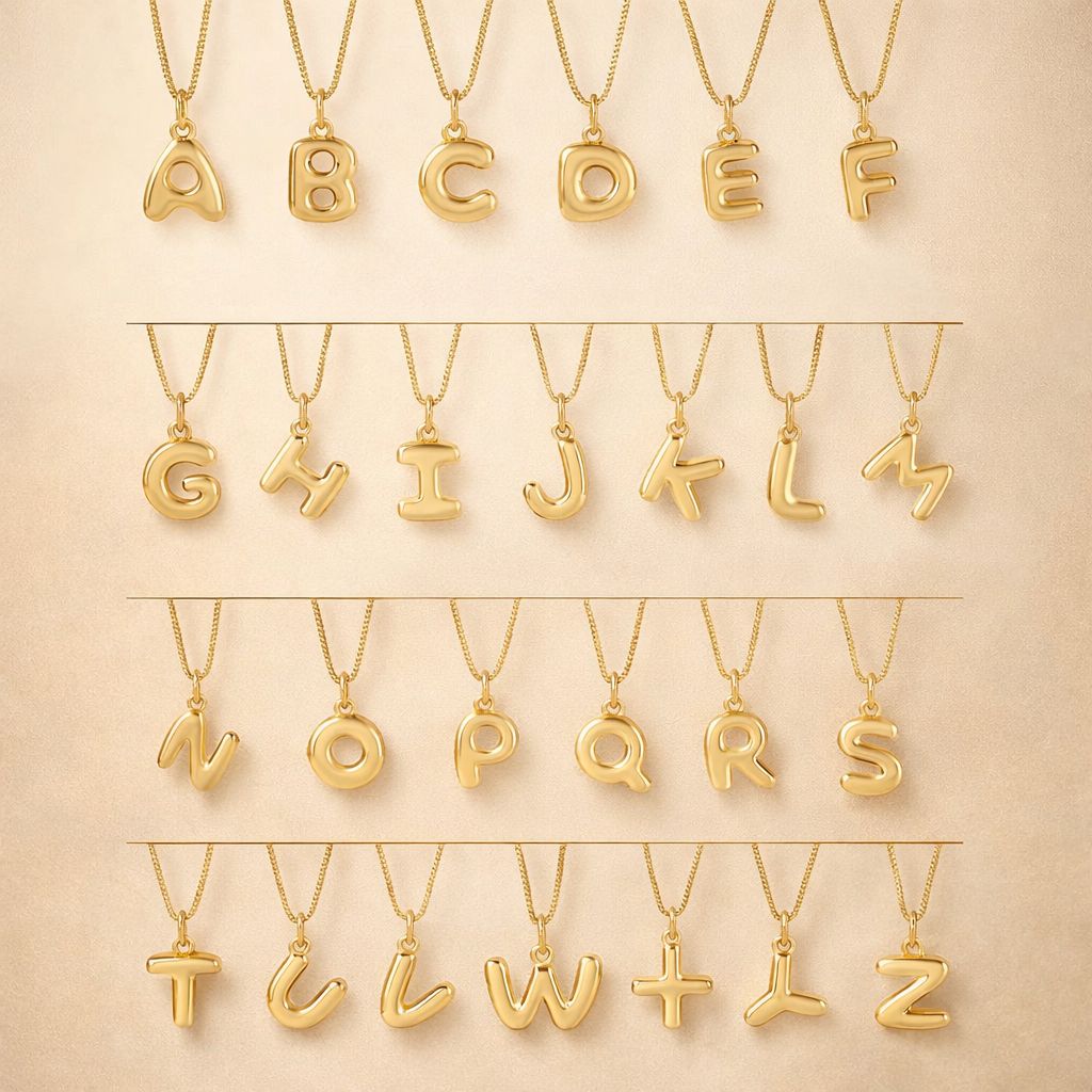 initial letter necklaces gold