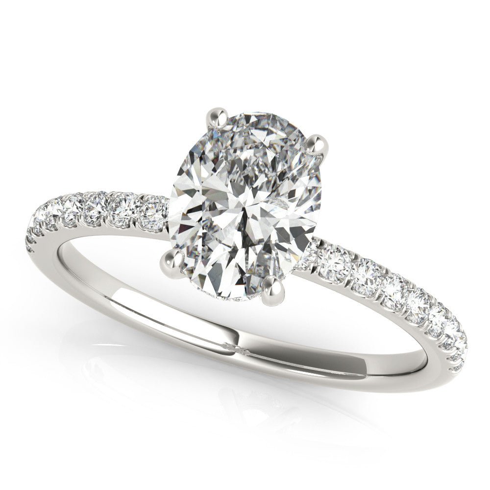 Ciara Oval Hidden Halo Engagement Ring - Balacia