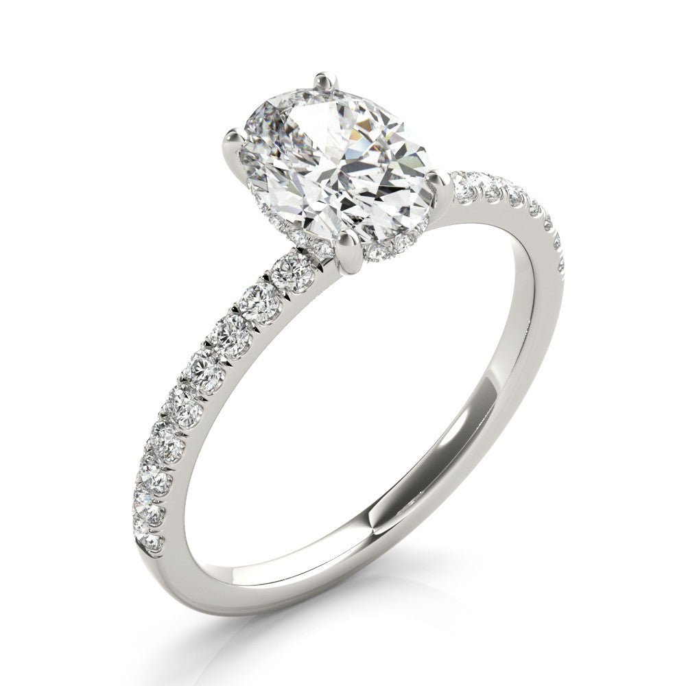 Ciara Oval Hidden Halo Engagement Ring - Balacia