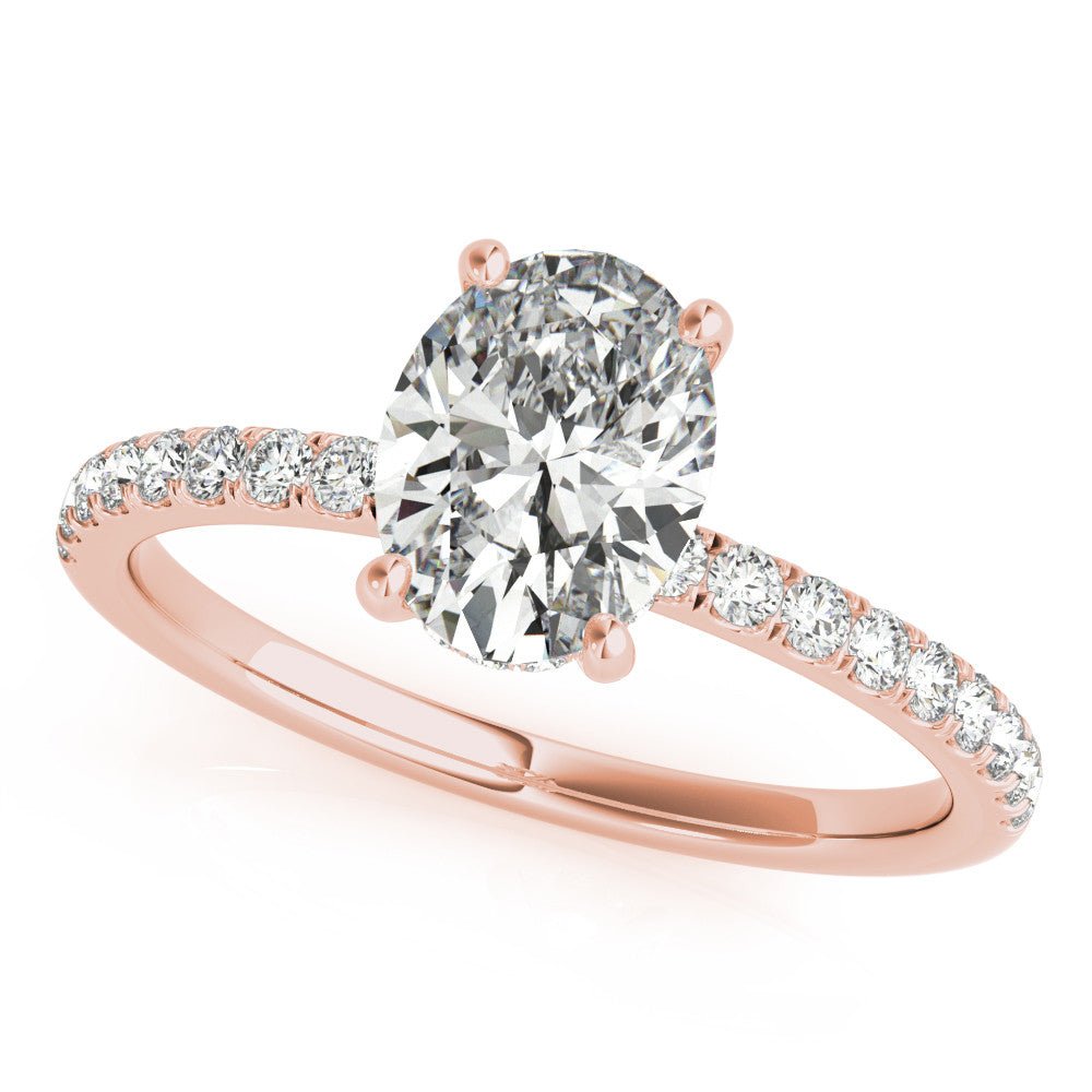 Ciara Oval Hidden Halo Engagement Ring - Balacia