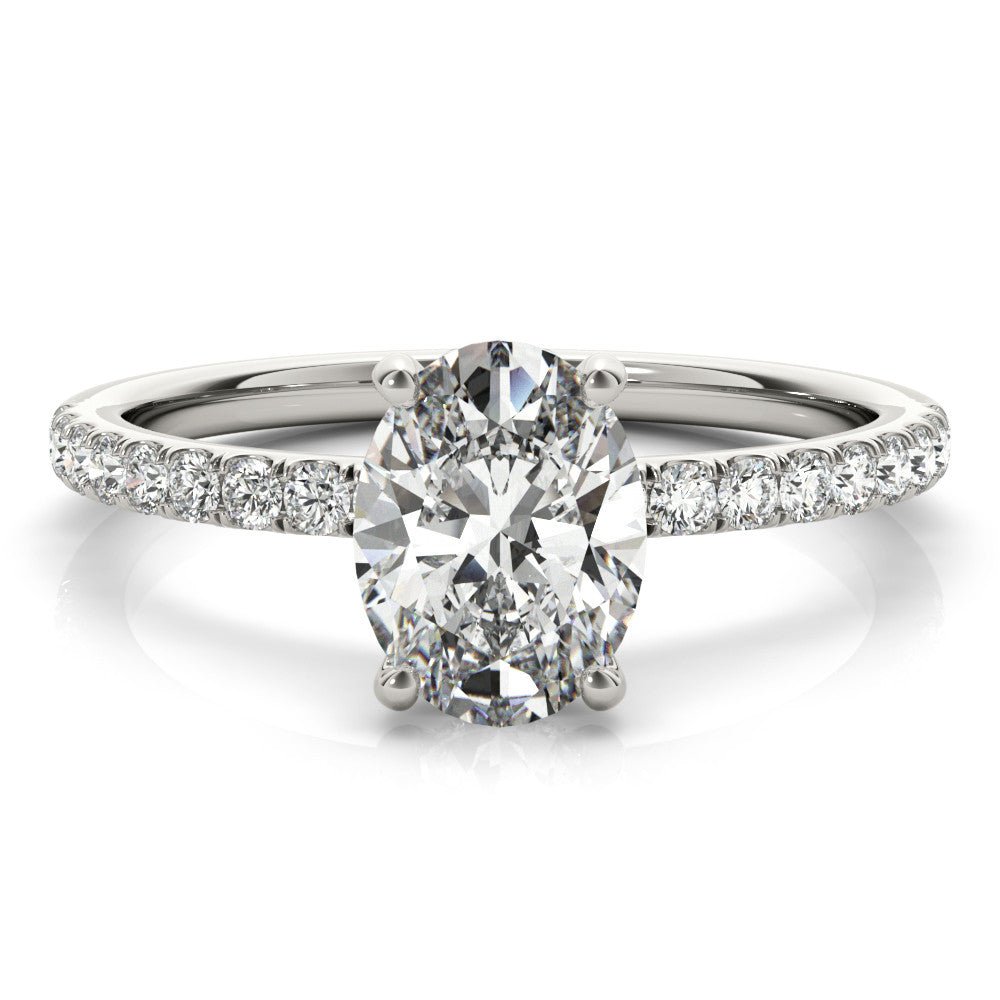 Ciara Oval Hidden Halo Engagement Ring - Balacia